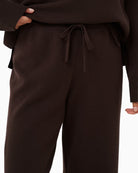 Part Two Katrie PW Pants in brown elasticated drawstring waist detail