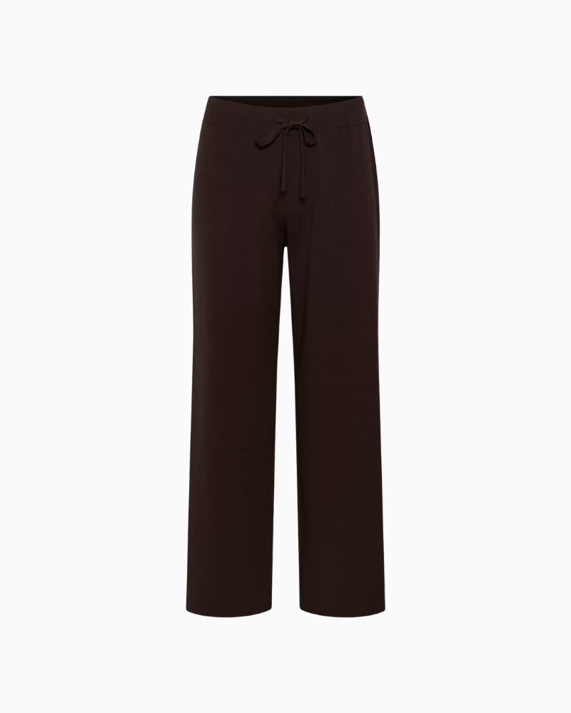 Part Two Katrie PW Pants in brown fabric and waist detail