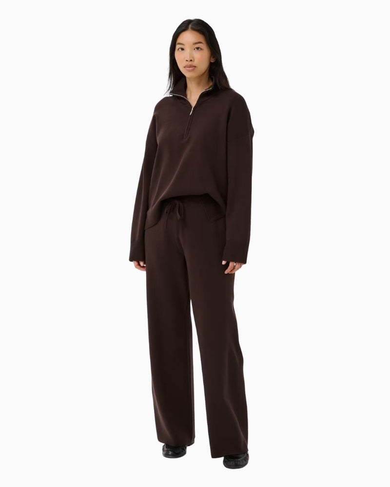 Part Two Katrie PW Pants in brown wide-leg detail