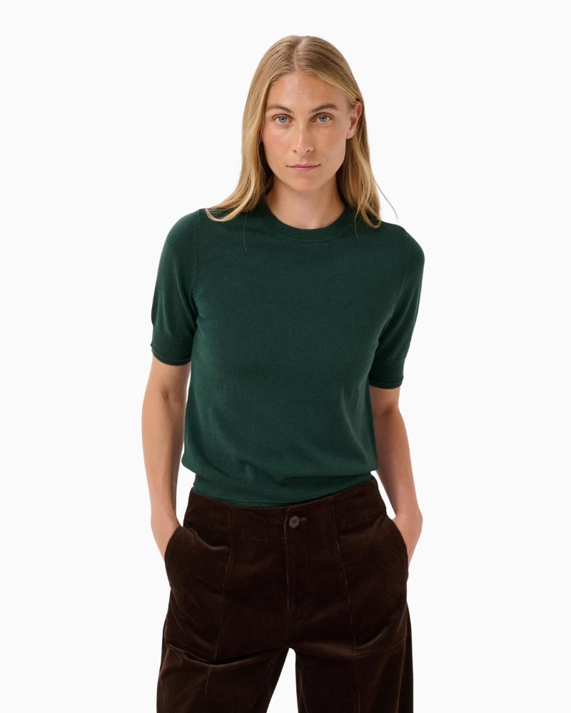 Part Two NatanyaPW Pullover in Forest Green front view