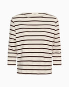 Part Two Nela PW T-Shirt in Cream/Brown stripe detail