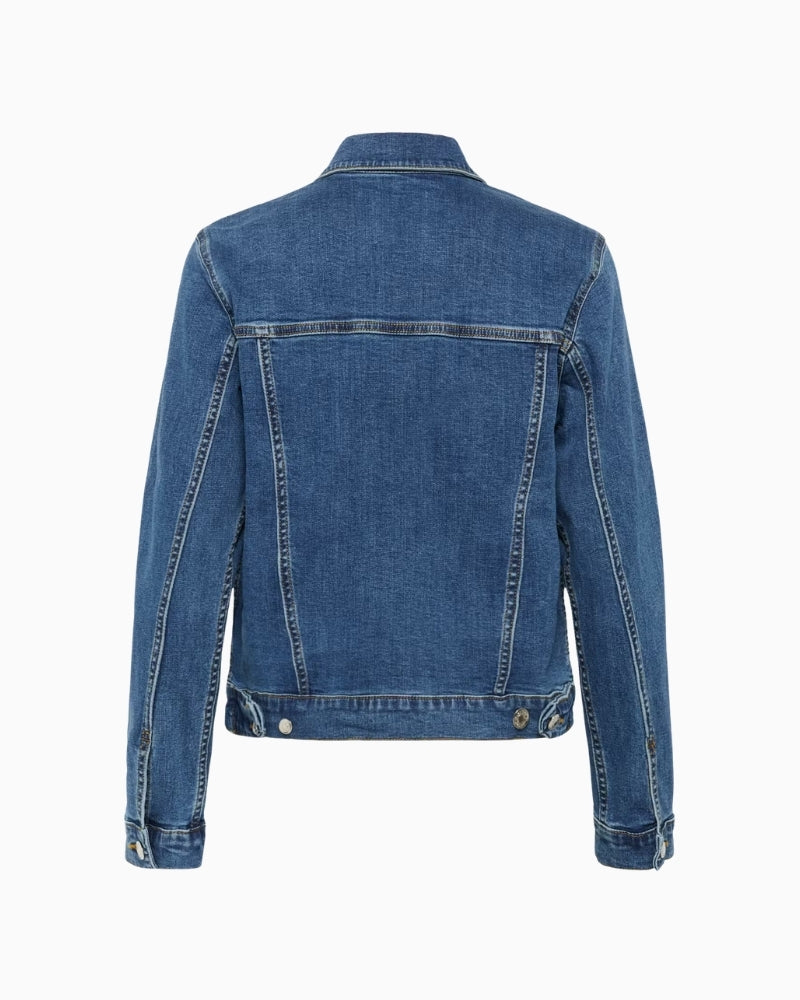 Part Two NicholiaPW Denim Jacket in blue denim back flat view