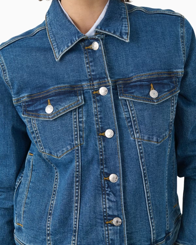 Part Two NicholiaPW Denim Jacket in blue denim button detail
