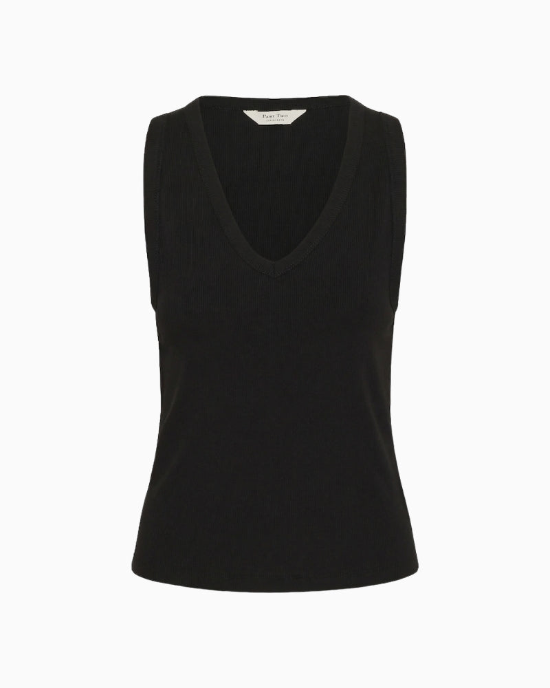 Part Two NikkiaPW sleeveless top black front view