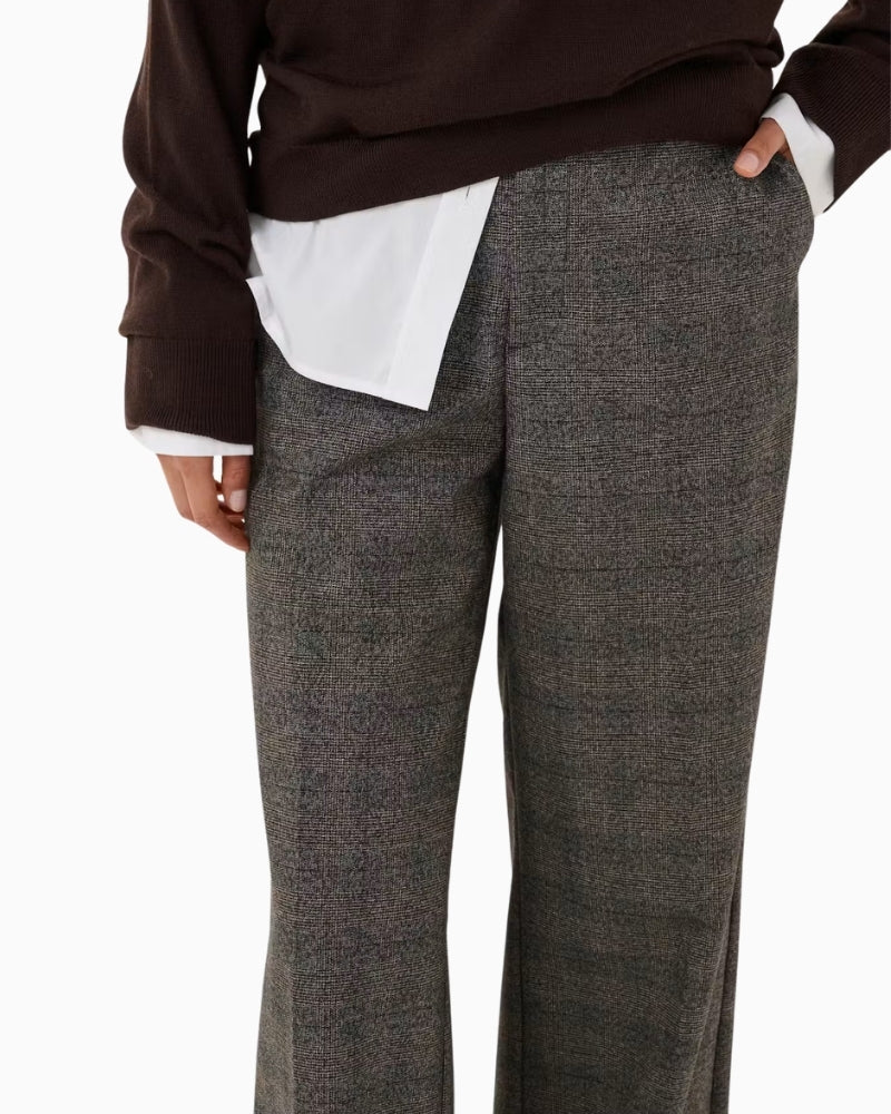 Part Two Ninni PW Pants in Grey Check fabric and crease detail