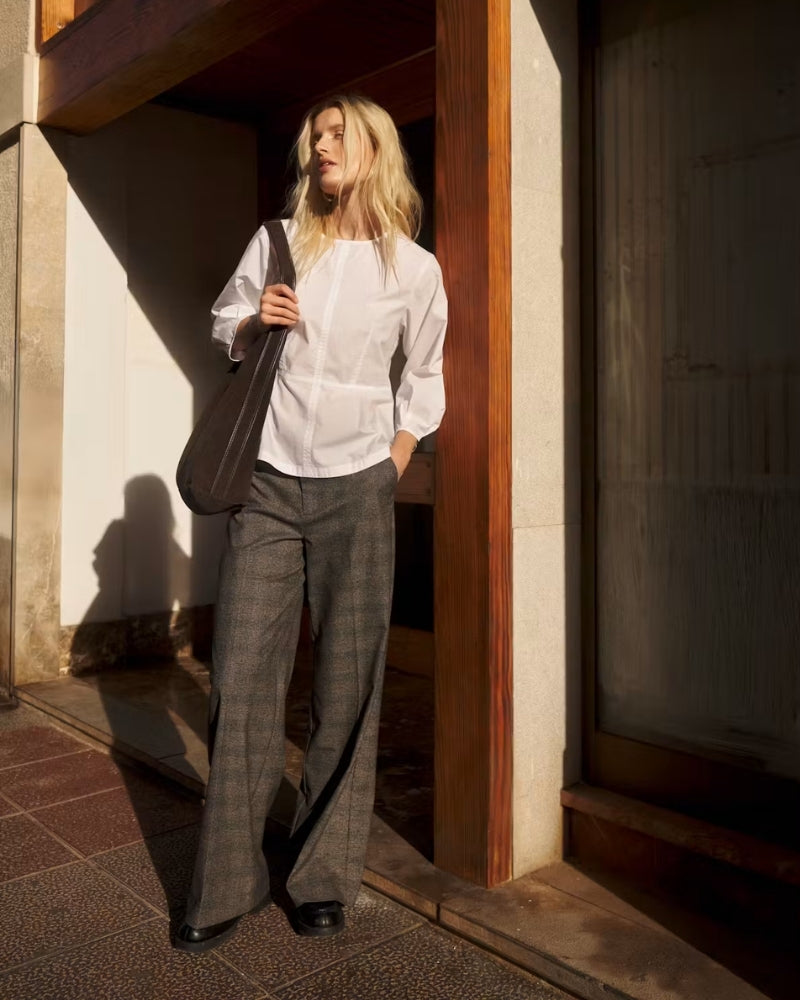 Part Two Ninni PW Pants in Grey Check styled view