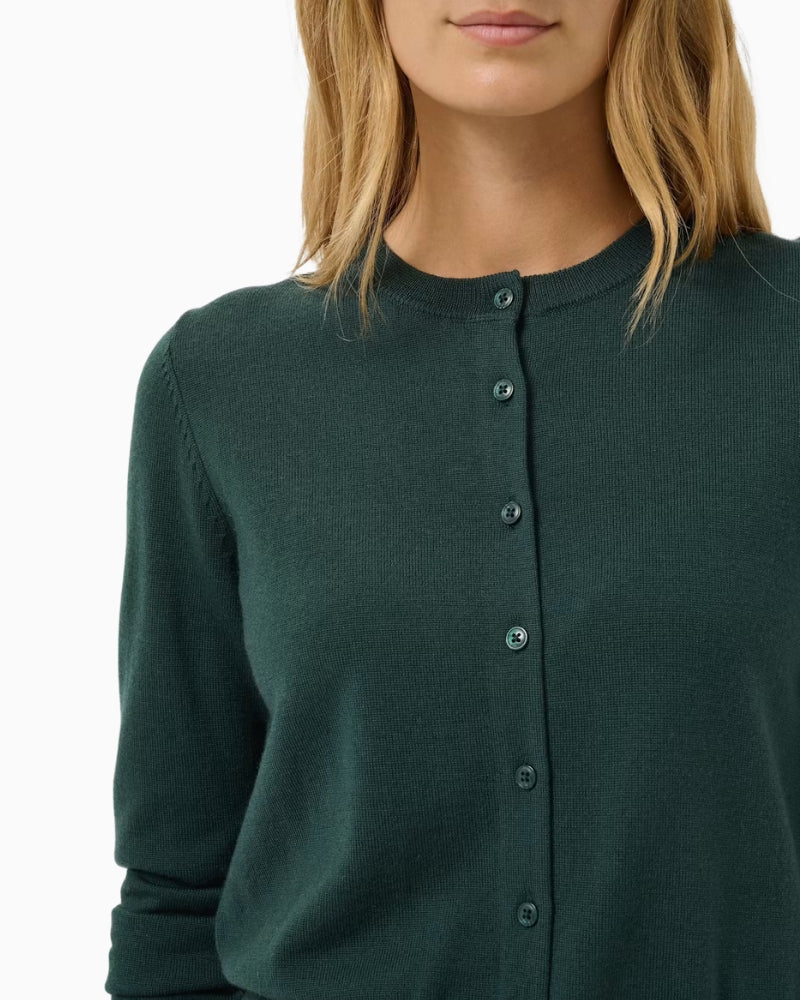 Part Two NoelaniPW Cardigan in Forest Green button-front detail