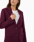 Part Two Nyanpw Linen Blazer lapel detail – Áines Boutique