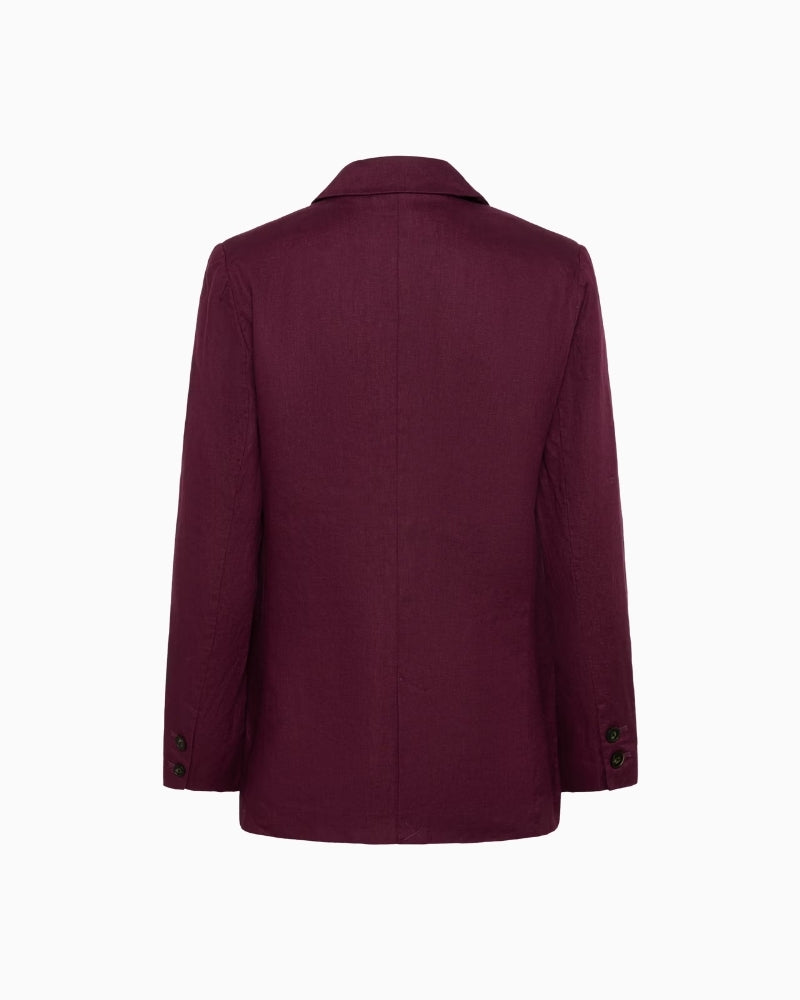 Part Two Nyanpw Linen Blazer flat lay back view – Áines Boutique