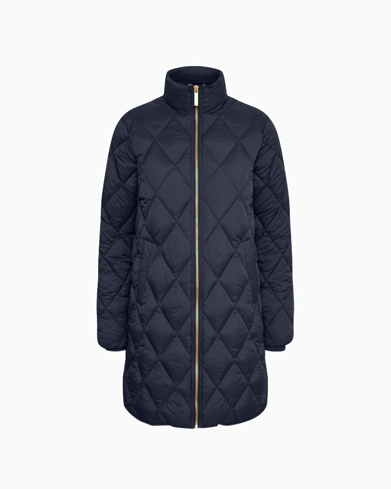 Part Two Olilas Coat in Dark Navy lining detail