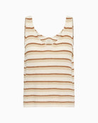 Part Two RebeccaPW Knit Tank Top in cream and brown stripe flat lay