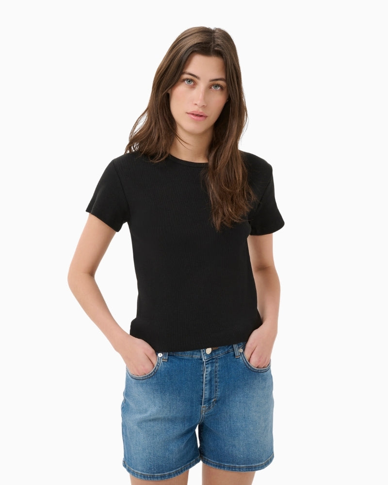 Part Two RochellePW T-Shirt in Black front view