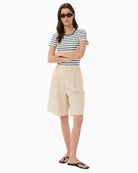 Part Two RochellePW T-Shirt in Cream and Blue Stripe full outfit view