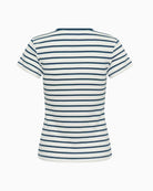 Part Two Rochelle T-Shirt in Cream and Blue Stripe back view