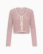 Part Two Rosefina Cardigan in red stripe front view