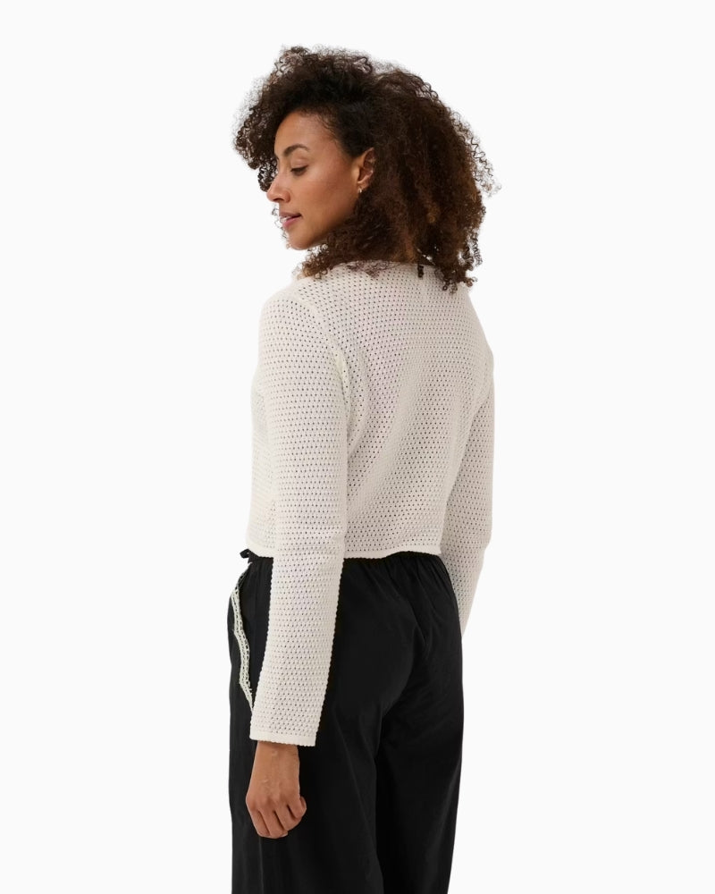Part Two Rosefina Cardigan in off-white back view