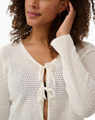 Part Two Rosefina Cardigan in off-white tie detail