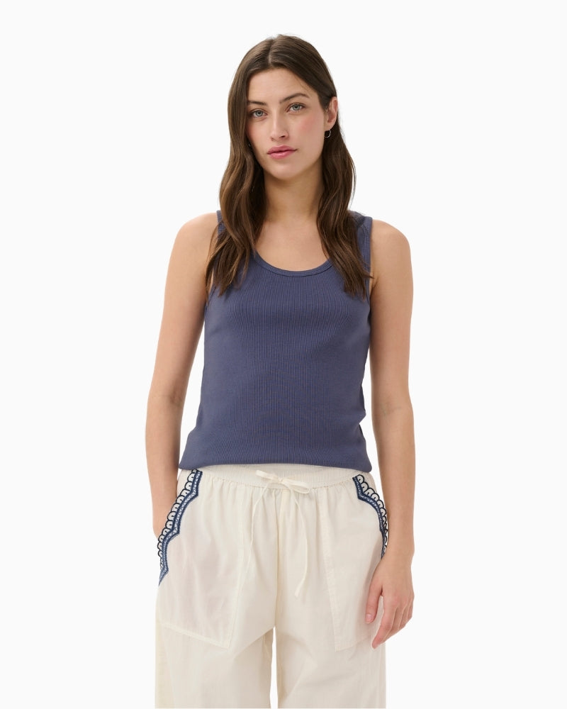 Part Two RoselynPW Top in Blue Indigo front view