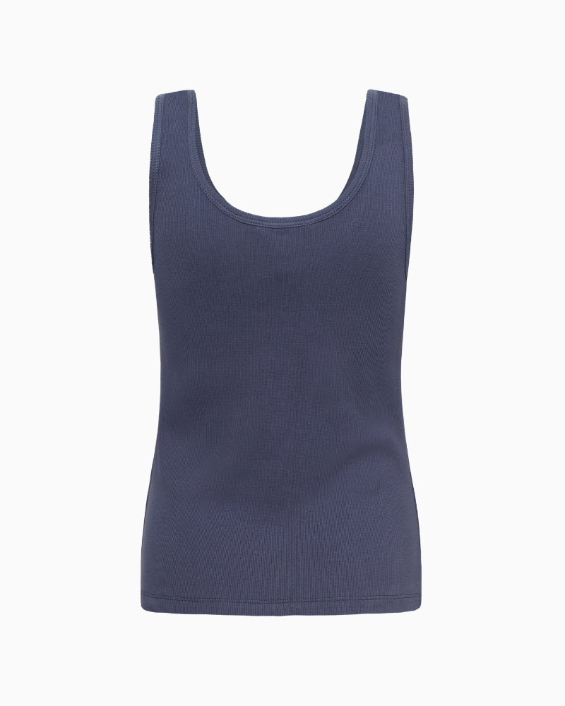 Part Two Roselyn Top in Blue Indigo back view
