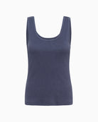 Part Two Roselyn Top in Blue Indigo front view