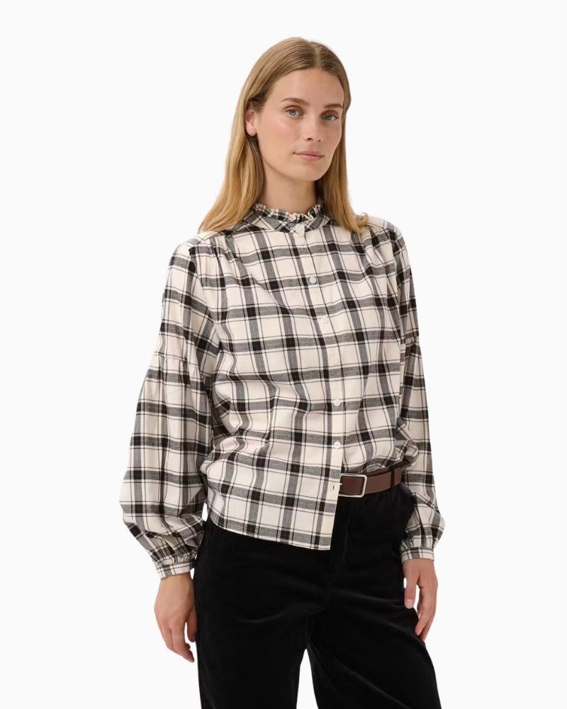 Part Two SamillaPW Shirt in Cream/Brown front view