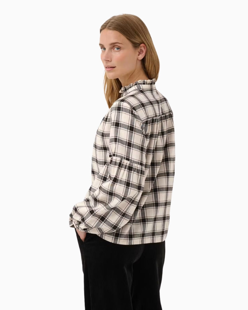 Part Two SamillaPW Shirt in Cream/Brown side view