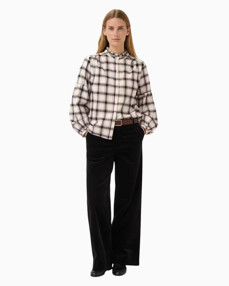 Part Two SamillaPW Shirt in Cream/Brown styled view