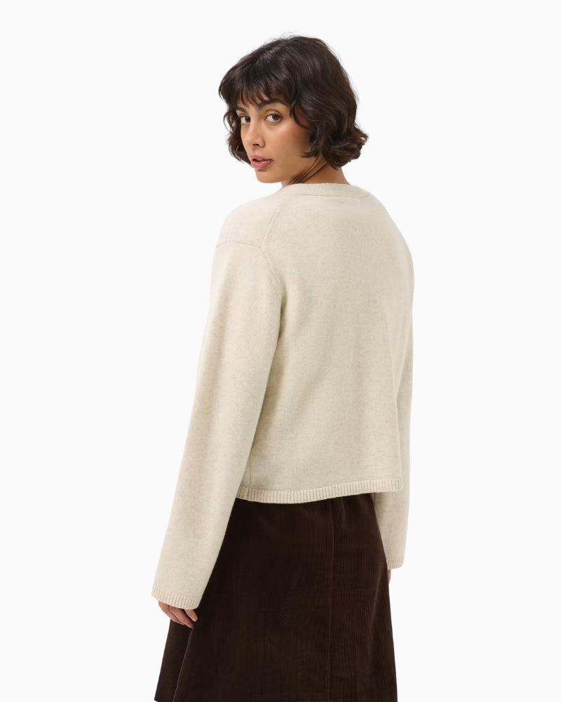 Part Two SvevaPW Cardigan in Oatmeal back view