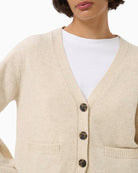 Part Two SvevaPW Cardigan in Oatmeal wool knit detail
