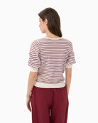 Part Two VaraianPW Pullover in red stripe back view