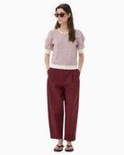Part Two VaraianPW Pullover in red stripe model view