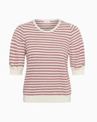 Part Two Varaian Pullover in red stripe front view