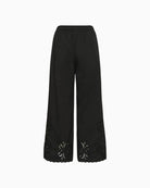 Part Two black wide leg trousers full length front view