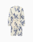 Part Two white and blue floral dress tie waist