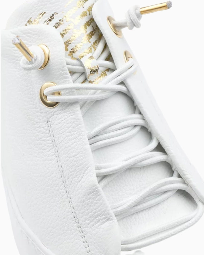 Close-up of leather upper and lightweight EVA sole