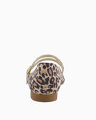 Back view of women’s leather ballerinas showing slim rubber sole