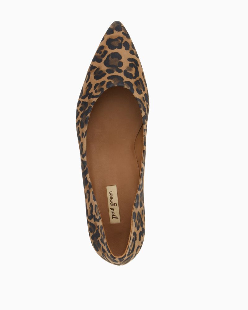 Velvety leather pumps by Paul Green with mid funnel heel and soft almond toe