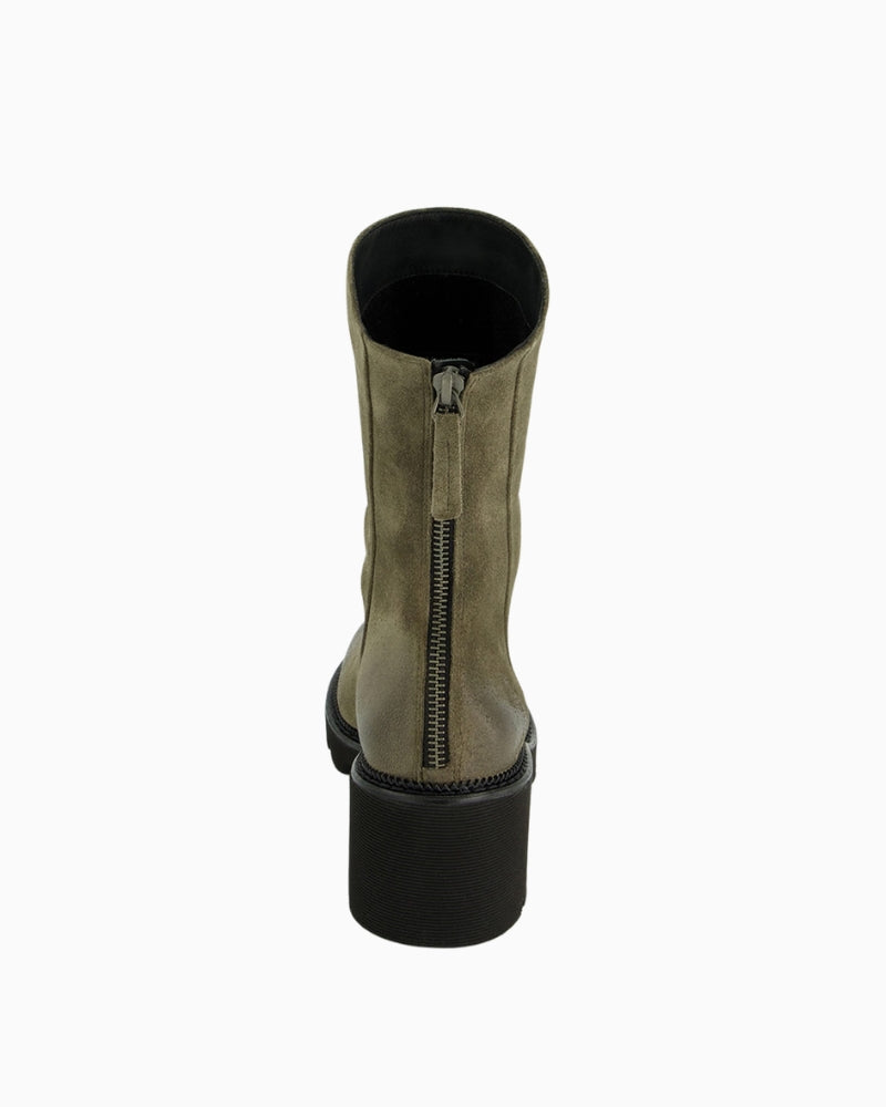 Paul Green Ankle Boot in Olive back view