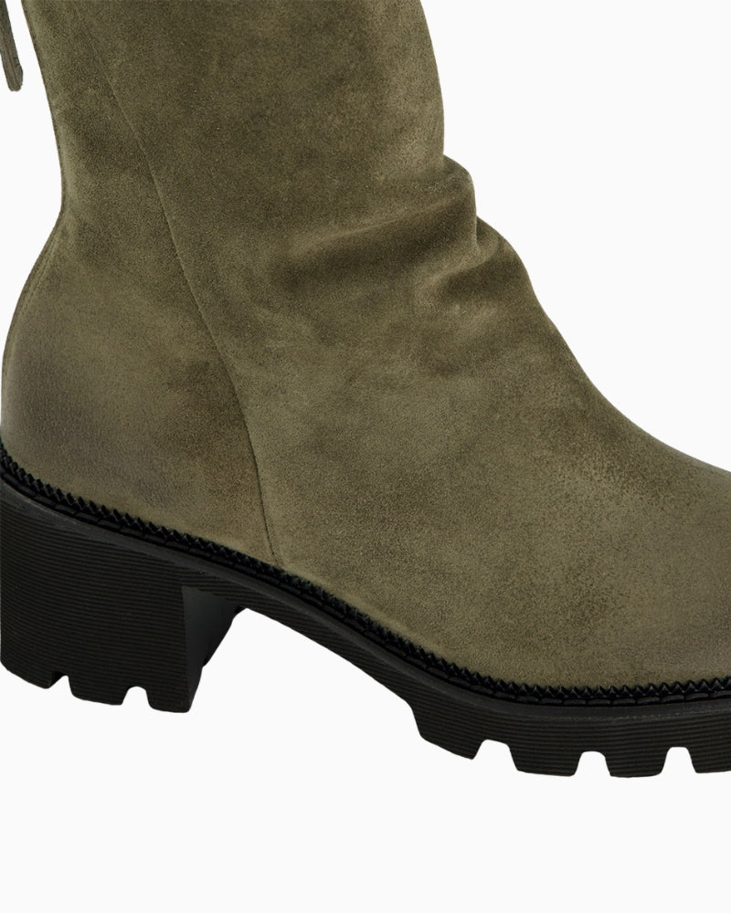 Paul Green Ankle Boot in Olive heel detail
