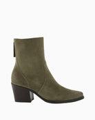Paul Green Ankle Boots in olive suede right side view