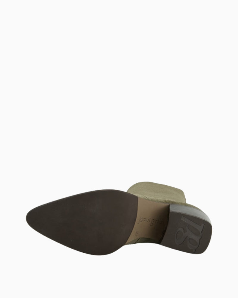 Paul Green Ankle Boots in olive suede sole detail