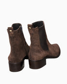 Paul Green Chelsea Boot brown suede heel detail