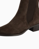 Paul Green Chelsea Boot brown suede heel detail