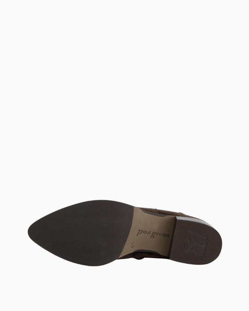 Paul Green Chelsea Boot brown suede pointed sole detail