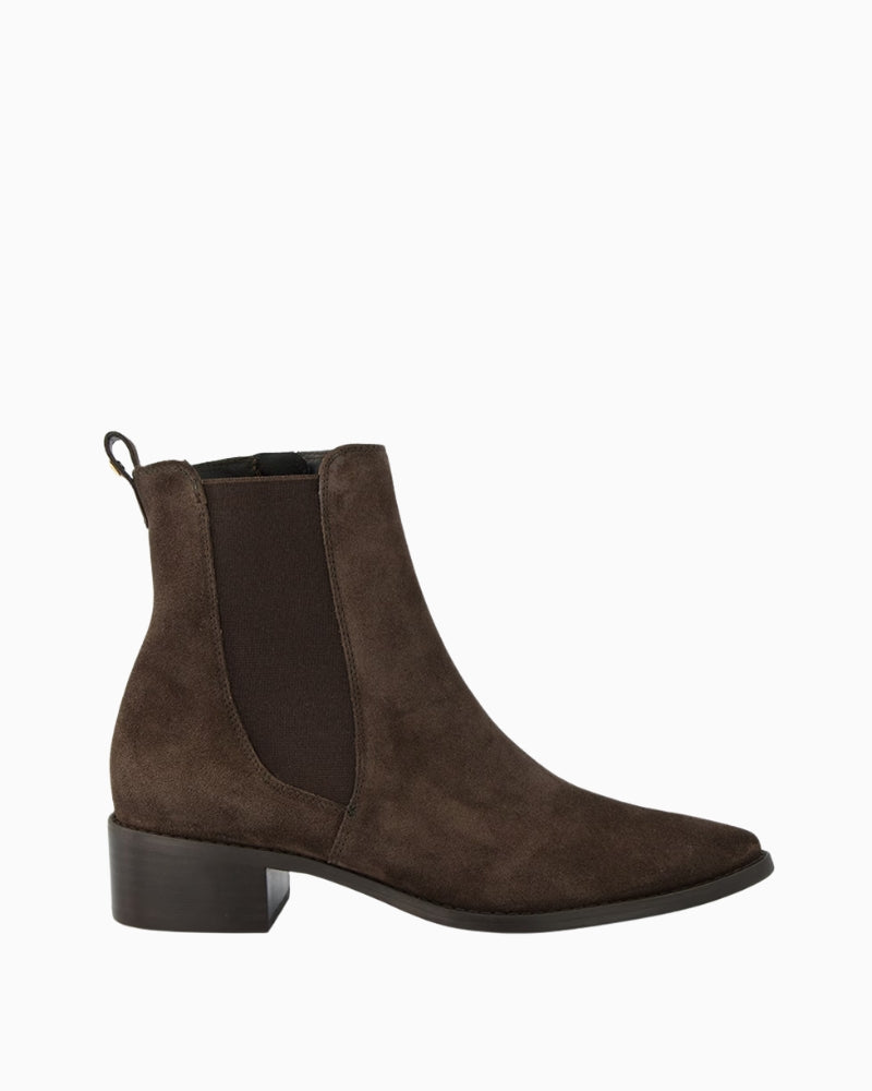 Paul Green Chelsea Boot brown suede side view