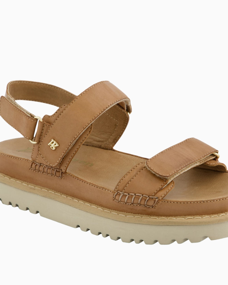 Paul Green Flat Sandal tan strap detail