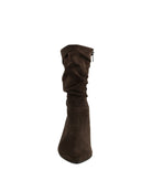 Paul Green Kitten Heel Boot brown suede front view