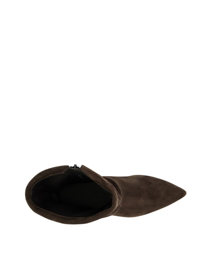 Paul Green Kitten Heel Boot brown suede top view