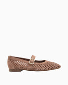 Paul Green Maryjane Ballet Flat brown side view with strap