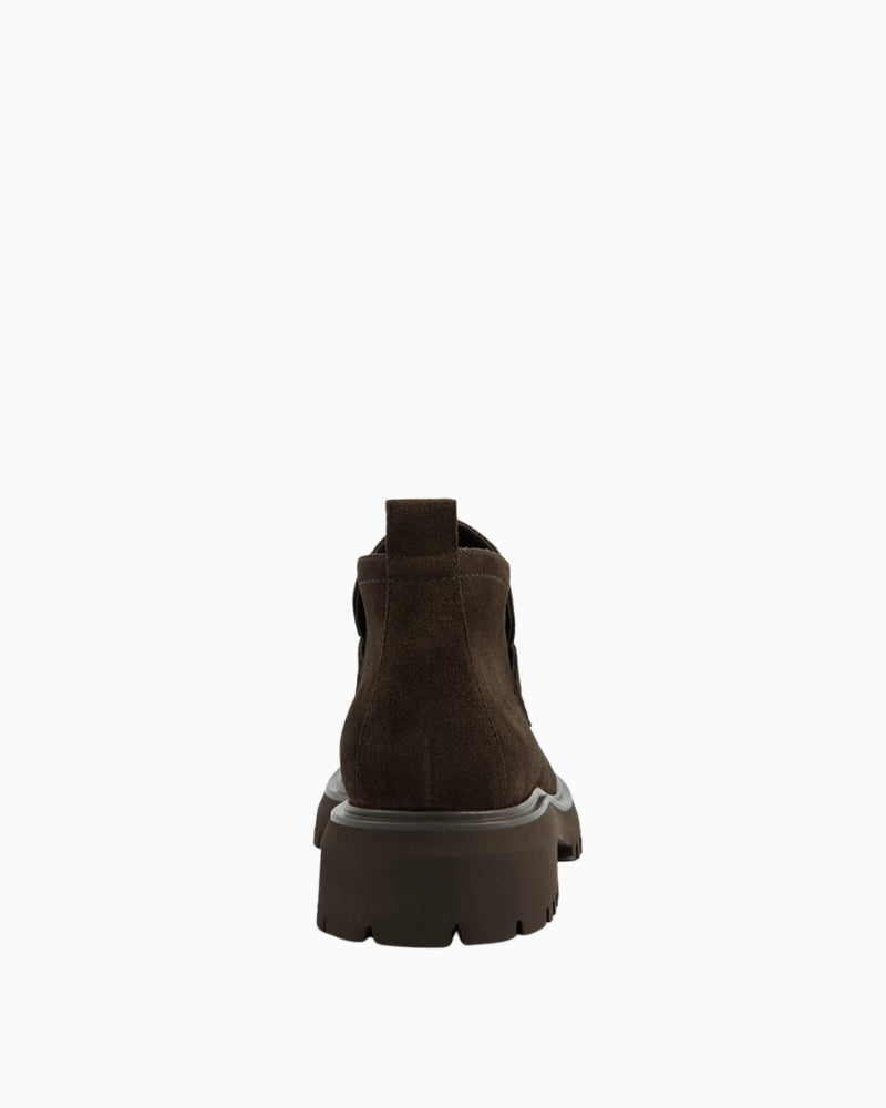 Paul Green Penny Loafer brown suede back view